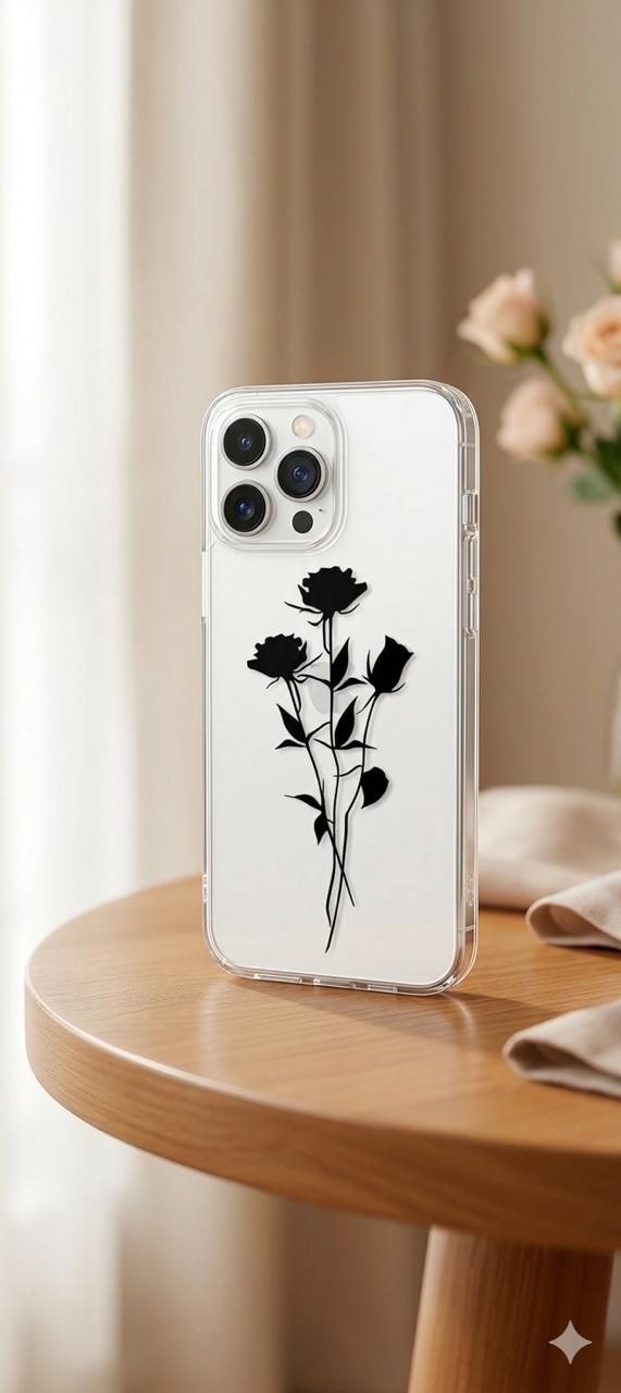 Black rose phone cover