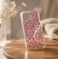 Cute pink cheeta print phone case
