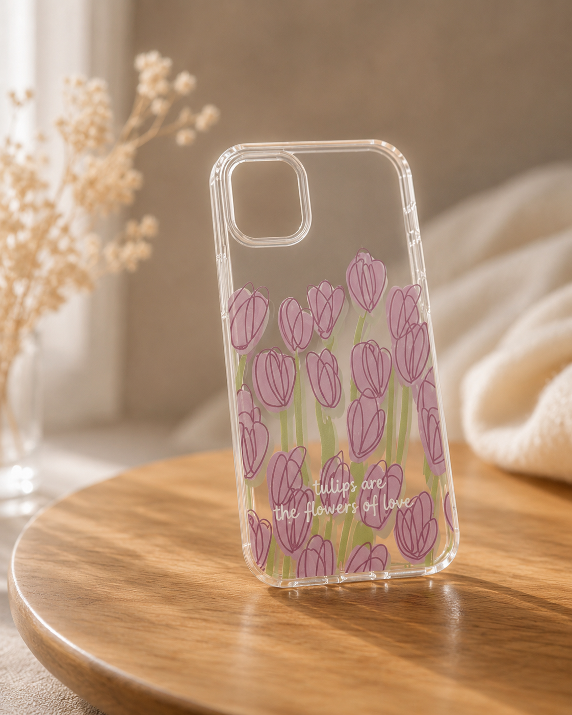 Cute purple tulips phone cover