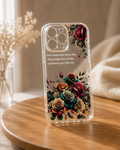 Pretty floral+quote phone case