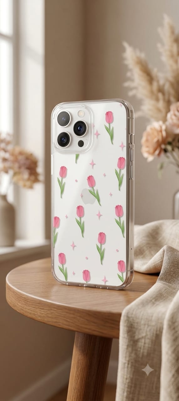 Pretty minimal tulips phone case